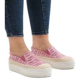 Pinke Espadrilles-Sneaker auf der GH001-Plattform rosa 1