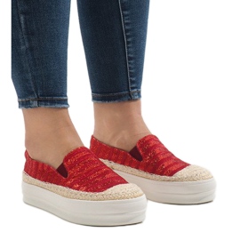 Rote Sneakers Espadrilles auf der GH001-Plattform 1
