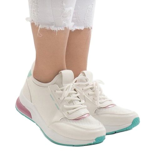 Bunte modische Sportschuhe YM-31 L.GREEN weiß mehrfarbig 1