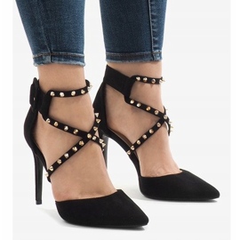 Schwarze Wildleder High Heels GH11547 2