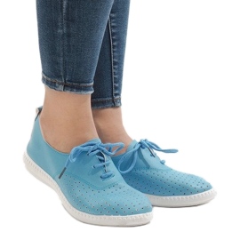 Schwarze Sneakers mit Lochmuster HR61116 blau 1