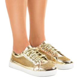 521 goldene durchbrochene Sneakers 1