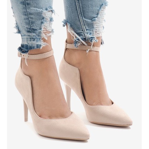 Beige Pumps auf einem B-54 Absatz 1