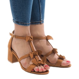 Camel High Heels Sandalen EL-107 braun 1