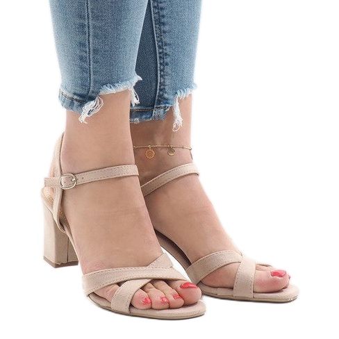 PA1 Beige Sandalen mit hohen Absätzen FH39002 2