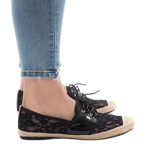 Schwarze durchbrochene Jazzschuhe YW-888 1