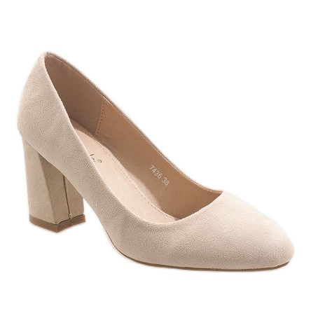 Beige High Heels 7436 1