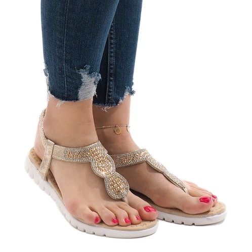 Goldverzierte Sandalen S11 golden 1