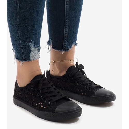 RL-673 schwarze Spitzenturnschuhe 1