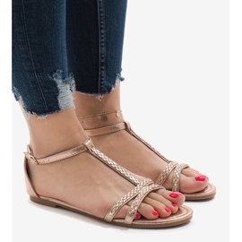 Champagner Sandalen verziert mit WL017 gelb 1