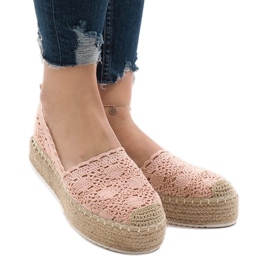 Rosa Sneaker Espadrilles auf der 7801-P-Plattform 1