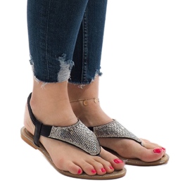 Schwarze Sandalen verziert mit JN1359-2 1
