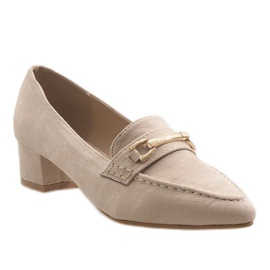 Beige Wildleder High Heels 7078-P 1