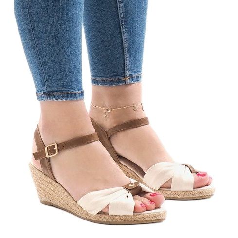 Beige Keilsandalen Espadrilles 1484-1 1