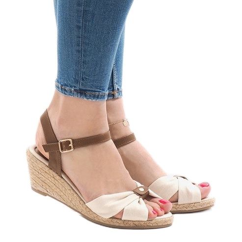 Beige Keilsandalen Espadrilles 1484-1 2