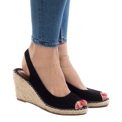 Schwarze Keilsandalen 2894 2