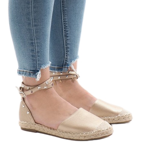 Goldene Espadrilles-Sandalen mit TH-155-Schnalle 1