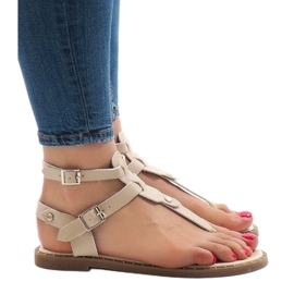 Beige Keilsandalen mit B12-5 Schnalle 1