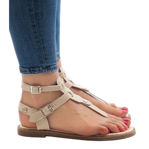 Beige Keilsandalen mit B12-5 Schnalle 1