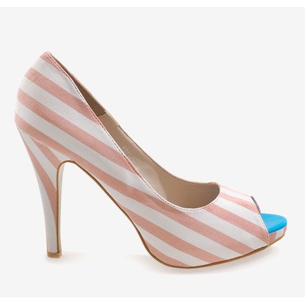 Rosa offene Absätze K011 weiß 2