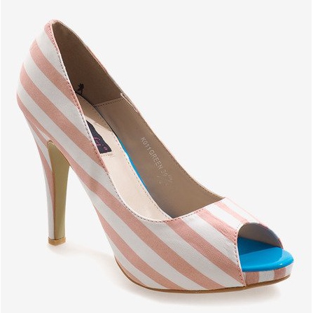 Rosa offene Absätze K011 weiß 1