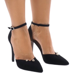 Schwarze Pumps auf einem Stift M1L3223-13 1