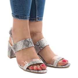 Schlangensandalen auf der Post Wildleder S-7346 weiß 1