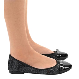 Schwarze durchbrochene Ballerinas 98-5y 2