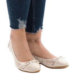Beige durchbrochene Ballerinas 98-5y 1
