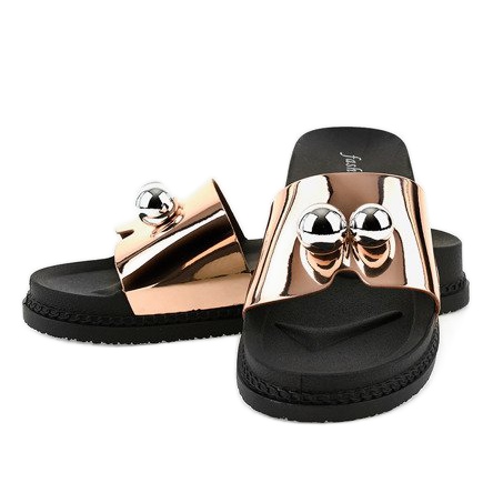 Rosa Hausschuhe mit Kugeln 1819 1