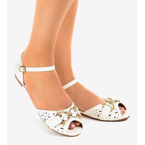 Weiße Sandalen mit GF-180-Schnalle 1