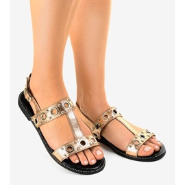 Champagner Keilsandalen A-88 golden 1