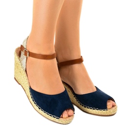 Marineblaue Keilsandalen 2895 schwarz 1