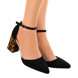 Schwarze Wildleder High Heels FR276 braun 1