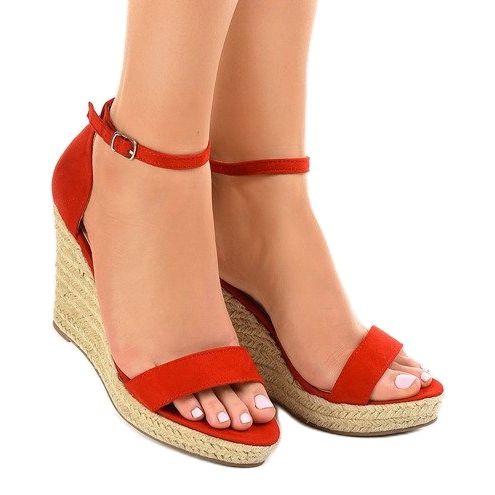 Rote Keilsandalen Espadrilles BD342 1