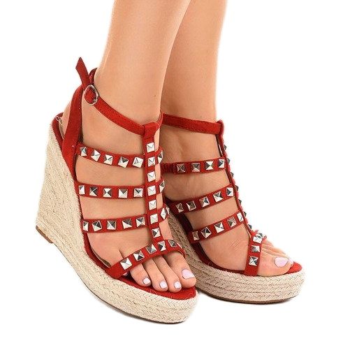 Sandalen mit Keilabsatz in Rot 9529 1
