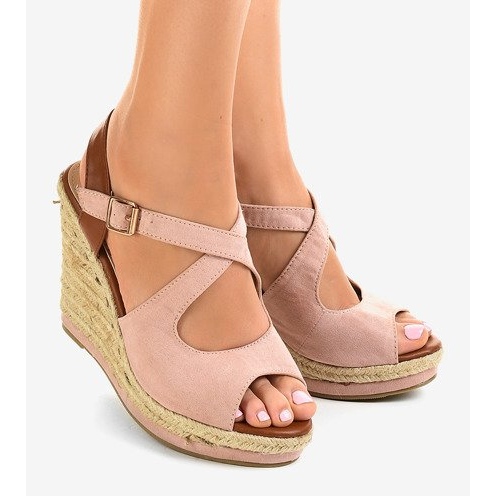 Rosa Espadrilles-Keilsandalen LM-0205 1