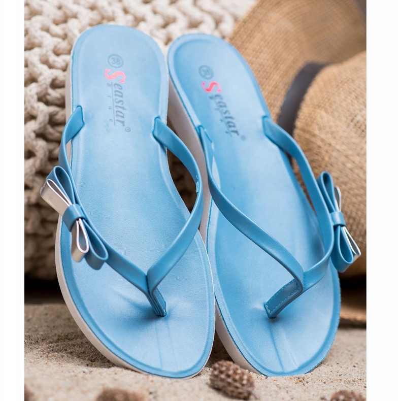 Seastar Flip-Flops mit Schleife blau 2