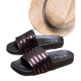 Weide Hausschuhe mit Glitzer schwarz 2