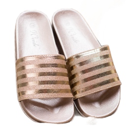 Weide Hausschuhe mit Glitzer gelb 1