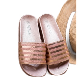 Weide Hausschuhe mit Glitzer rosa 1