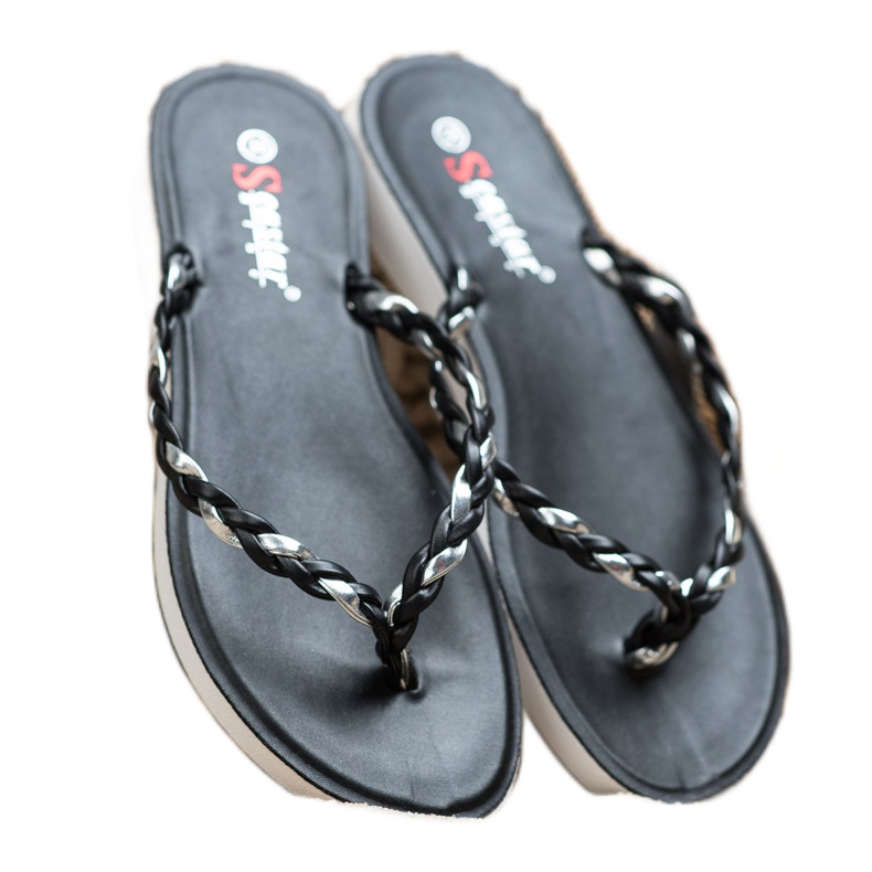 Seastar Schwarze geflochtene Flip-Flops 2