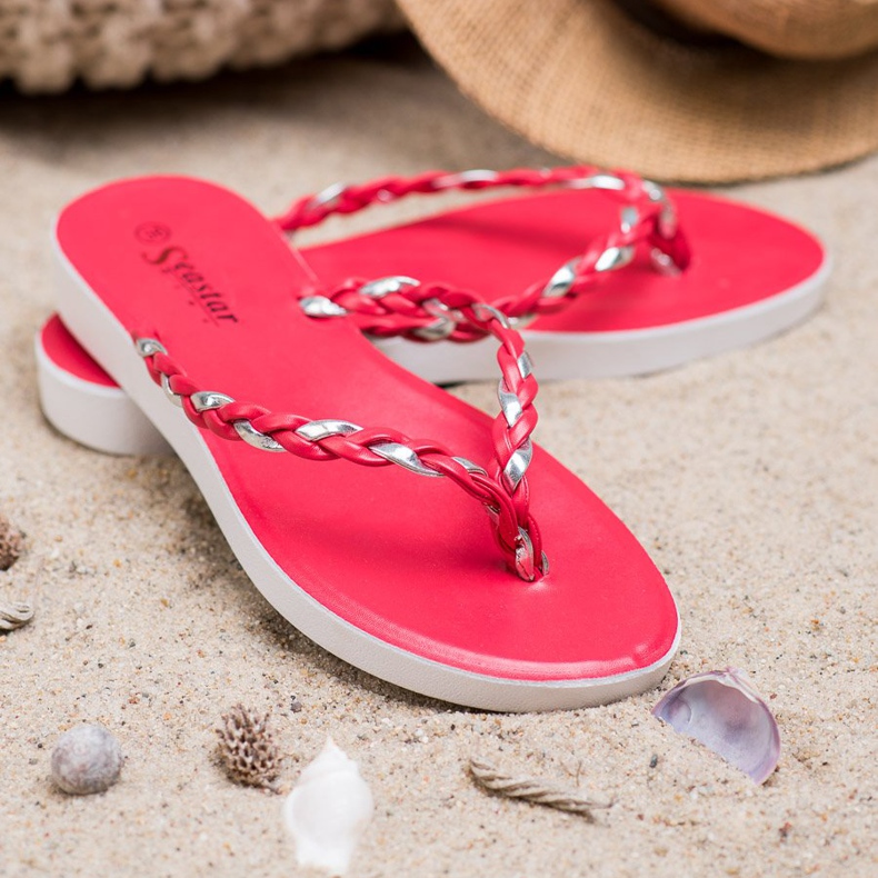 Seastar Rote geflochtene Flip-Flops 1