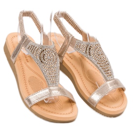 Top Shoes Stilvolle goldene Sandalen 2