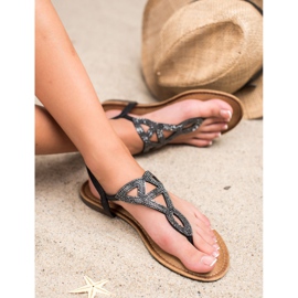 Queen Vivi Flache Sandalen für Damen schwarz 2