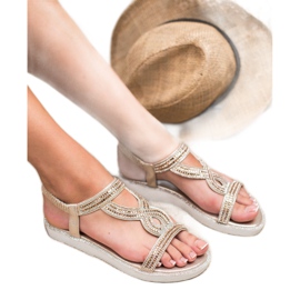 SHELOVET Sandalen mit Keilabsatz gelb 2