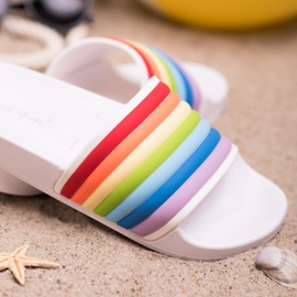 Sweet Shoes Bunte Gummi-Flip-Flops weiß mehrfarbig 1