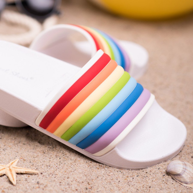 Sweet Shoes Bunte Gummi-Flip-Flops weiß mehrfarbig 1
