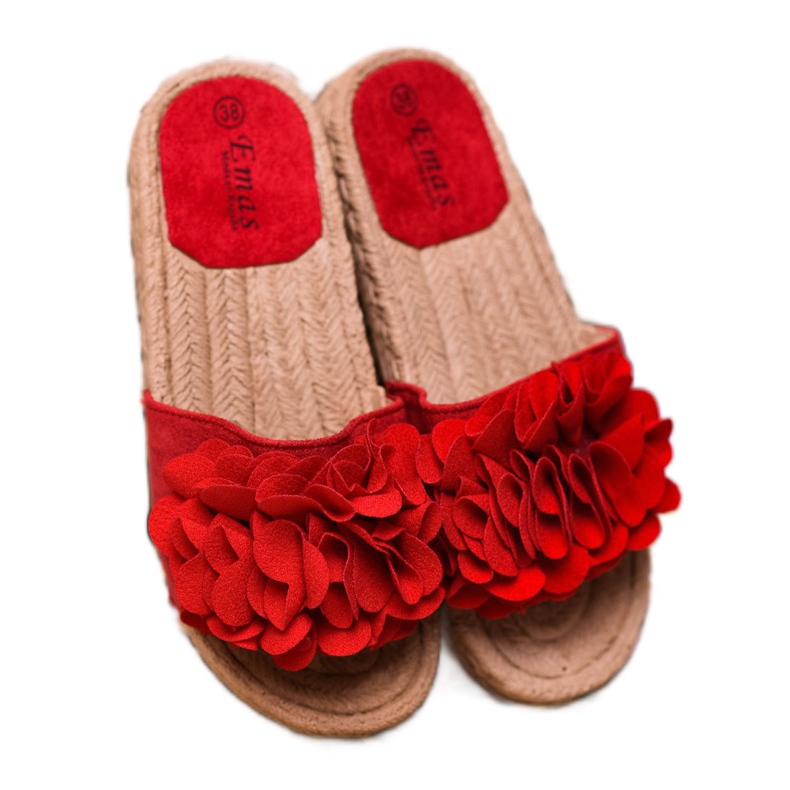 SHELOVET Rote Hausschuhe Espadrilles 1