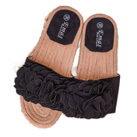 SHELOVET Schwarze Espadrilles 1